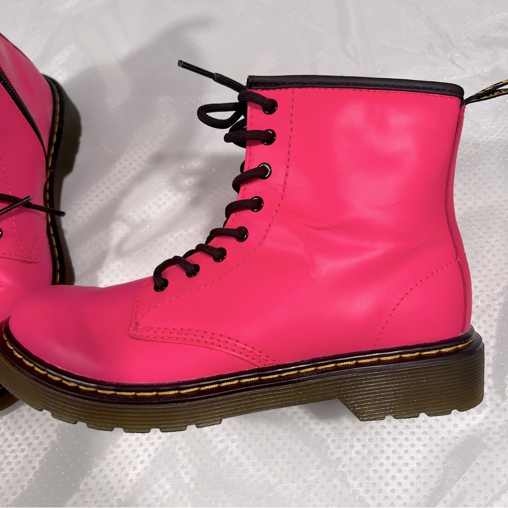 Dr. Martens 1460 J Sz 4 US Clash Pink Smooth Leather Boots - Picture 7 of 14